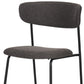 Gray and Black Upholstered Fabric And Metal Open Back Dining Side Chair