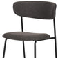 Set of Two Gray and Black Fabric Open Back Dining Side Chairs