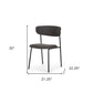 Set of Two Gray and Black Fabric Open Back Dining Side Chairs