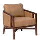 32" Brown Genuine Leather Arm Chair