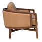32" Brown Genuine Leather Arm Chair