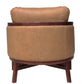 32" Brown Genuine Leather Arm Chair