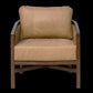 32" Brown Genuine Leather Arm Chair