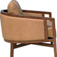 32" Brown Genuine Leather Arm Chair