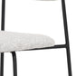 Set of Two Gray and Black Wool Linen And Upholstery Open Back Dining Side Chairs