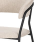 Light Gray and Black Upholstered Fabric And Metal Open Back Dining Arm Chair