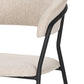 Set of Two Beige and Black Fabric Open Back Dining Arm Chairs