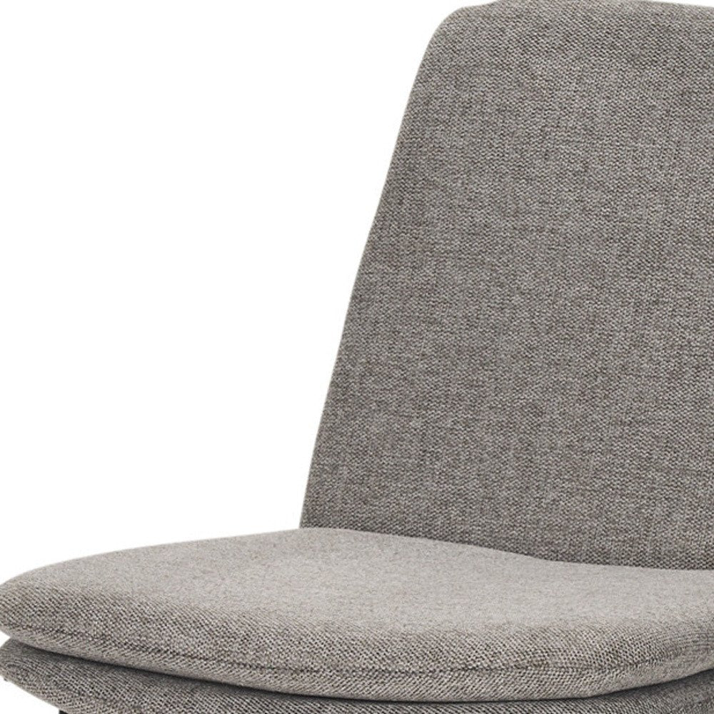 Gray and Black Upholstered Fabric And Metal Dining Side Chair