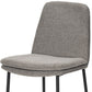 Set of Two Gray and Black Fabric Dining Side Chairs