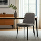 Set of Two Gray and Black Fabric Dining Side Chairs