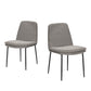 Set of Two Gray and Black Fabric Dining Side Chairs