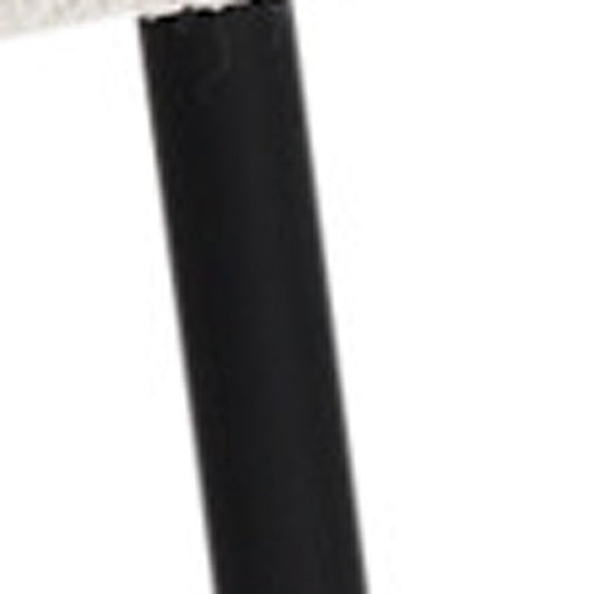 Cream and Black Upholstered Boucle And Metal Dining Side Chair