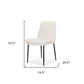 Cream and Black Upholstered Boucle And Metal Dining Side Chair
