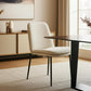Set of Two Cream and Black Boucle Dining Side Chairs