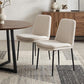 Set of Two Cream and Black Boucle Dining Side Chairs