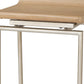 31" Natural and Silver Solid Wood and Iron Low Back Bar Height Bar Chair