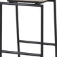 25" Natural and Black Solid Wood and Metal Low Back Counter Height Bar Chair