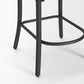 26" Natural and Gray Solid Wood and Iron Counter Height Bar Chair