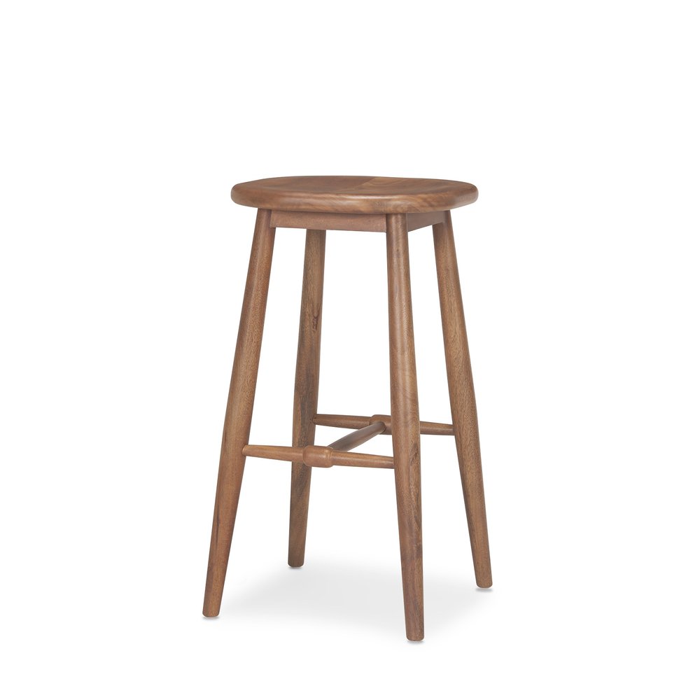 30" Natural Solid Wood Backless Bar Height Bar Chair