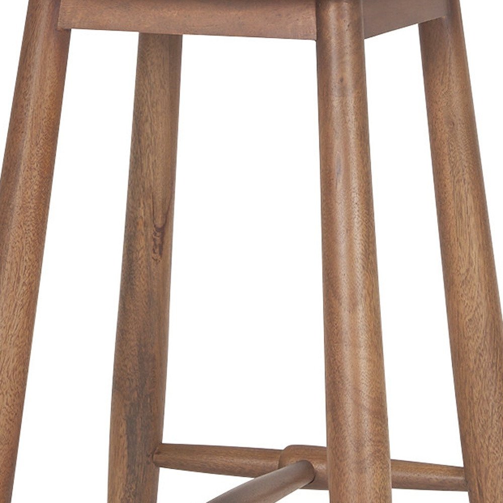 30" Natural Solid Wood Backless Bar Height Bar Chair
