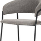 26" Gray and Black Fabric and Metal Counter Height Bar Chair