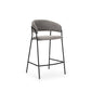 26" Gray and Black Fabric and Metal Counter Height Bar Chair