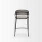 26" Gray and Black Fabric and Metal Counter Height Bar Chair