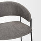 26" Gray and Black Fabric and Metal Counter Height Bar Chair