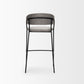 30" Gray and Black Fabric and Metal Bar Height Bar Chair
