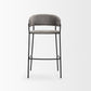 30" Gray and Black Fabric and Metal Bar Height Bar Chair