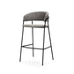 30" Gray and Black Fabric and Metal Bar Height Bar Chair
