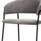 30" Gray and Black Fabric and Metal Bar Height Bar Chair