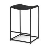 26" Black Solid Wood and Iron Backless Counter Height Bar Chair