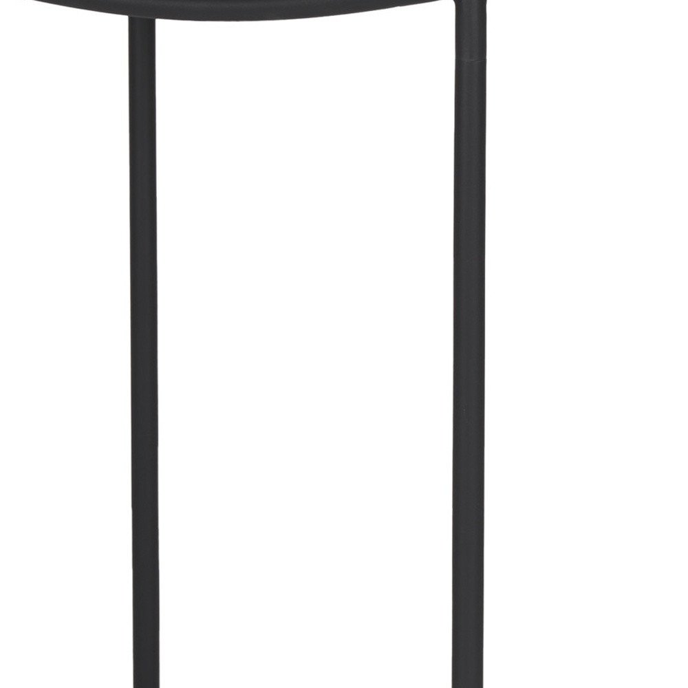 26" Black Solid Wood and Iron Backless Counter Height Bar Chair