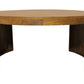 Set of Two Walnut Solid Wood Round Distressed Solid Nested Coffee Tables