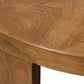 Set of Two Walnut Solid Wood Round Distressed Solid Nested Coffee Tables