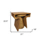 Set of Two Walnut Distressed Solid Wood Pedestal Nested Tables