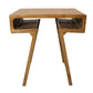 Set of Two Walnut Distressed Solid Wood Pedestal Nested Tables
