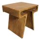 Set of Two Walnut Distressed Solid Wood Pedestal Nested Tables