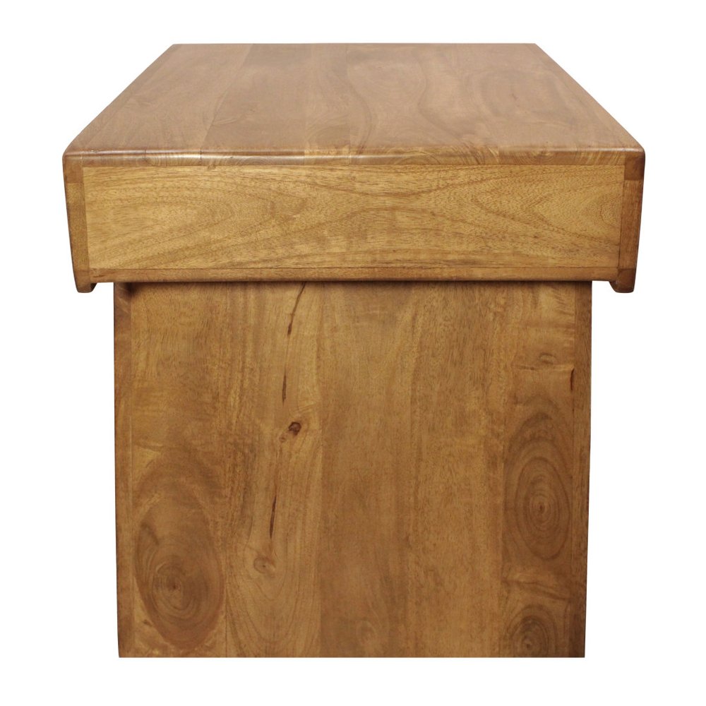 Set of Two Walnut Distressed Solid Wood Pedestal Nested Tables