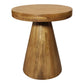 Set of Two Walnut Distressed Solid Wood Pedestal Nested Tables