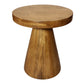 Set of Two Walnut Distressed Solid Wood Pedestal Nested Tables