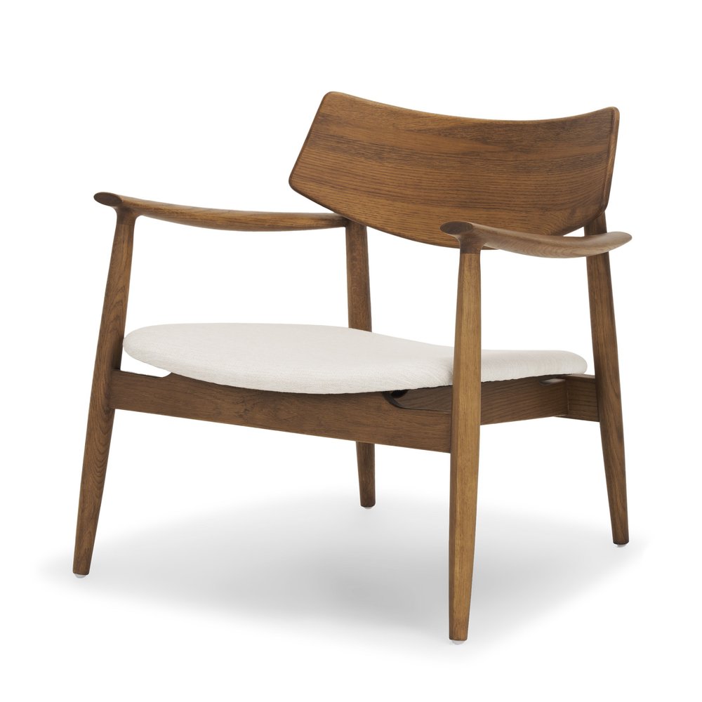 27" Brown And Cream Upholstery And Solid Wood Arm Chair