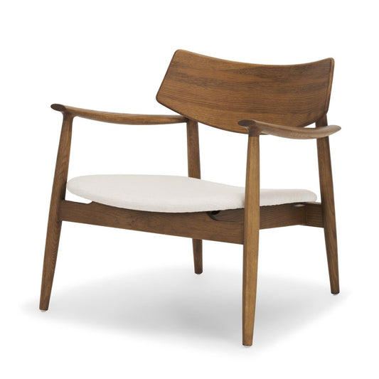 27" Brown And Cream Upholstery And Solid Wood Arm Chair