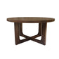 36" Brown Solid Wood Round Cross Legs Coffee Table