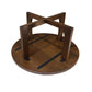 36" Brown Solid Wood Round Cross Legs Coffee Table