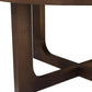 36" Brown Solid Wood Round Cross Legs Coffee Table
