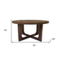 36" Brown Solid Wood Round Cross Legs Coffee Table