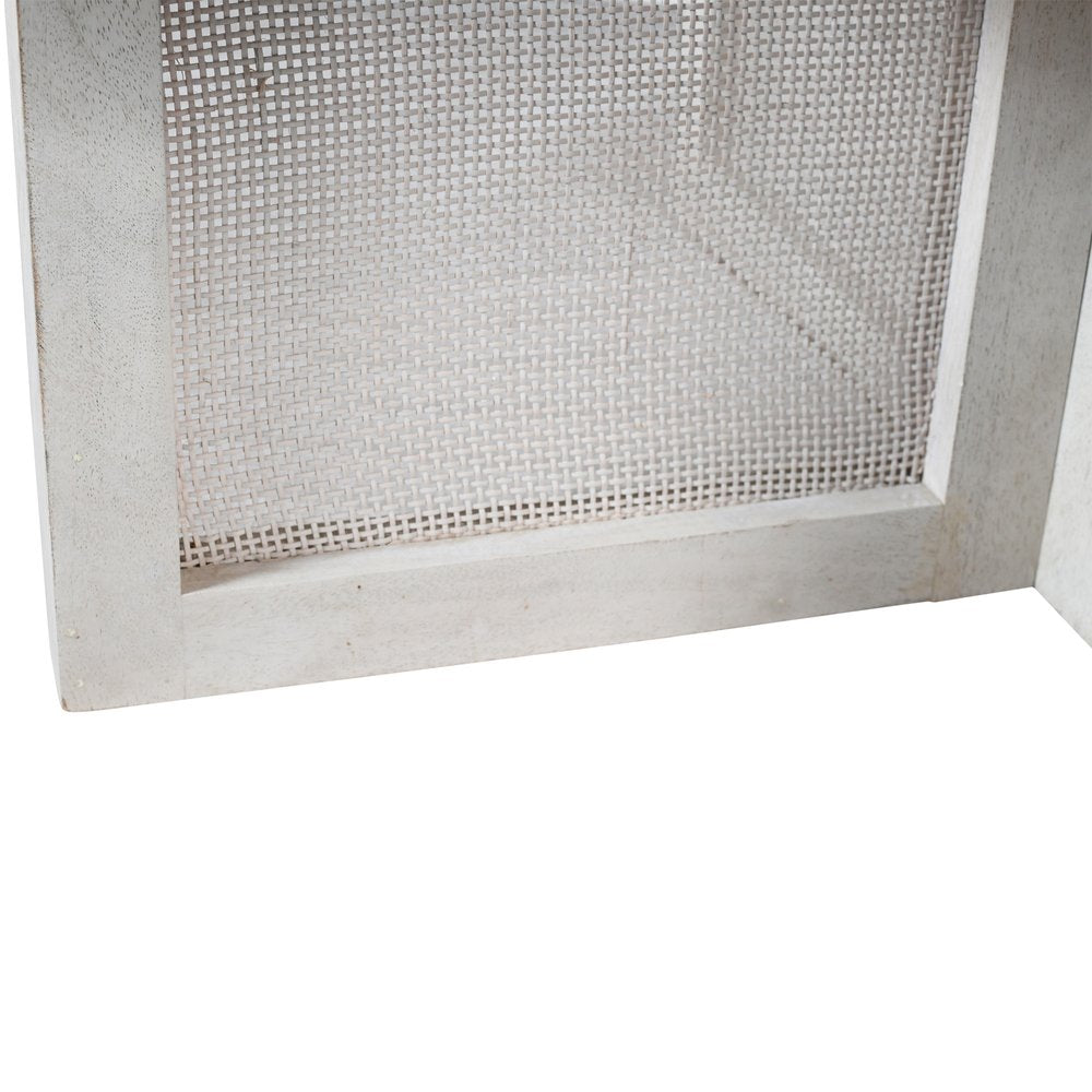 36" White Solid Wood Round Cross Legs Coffee Table