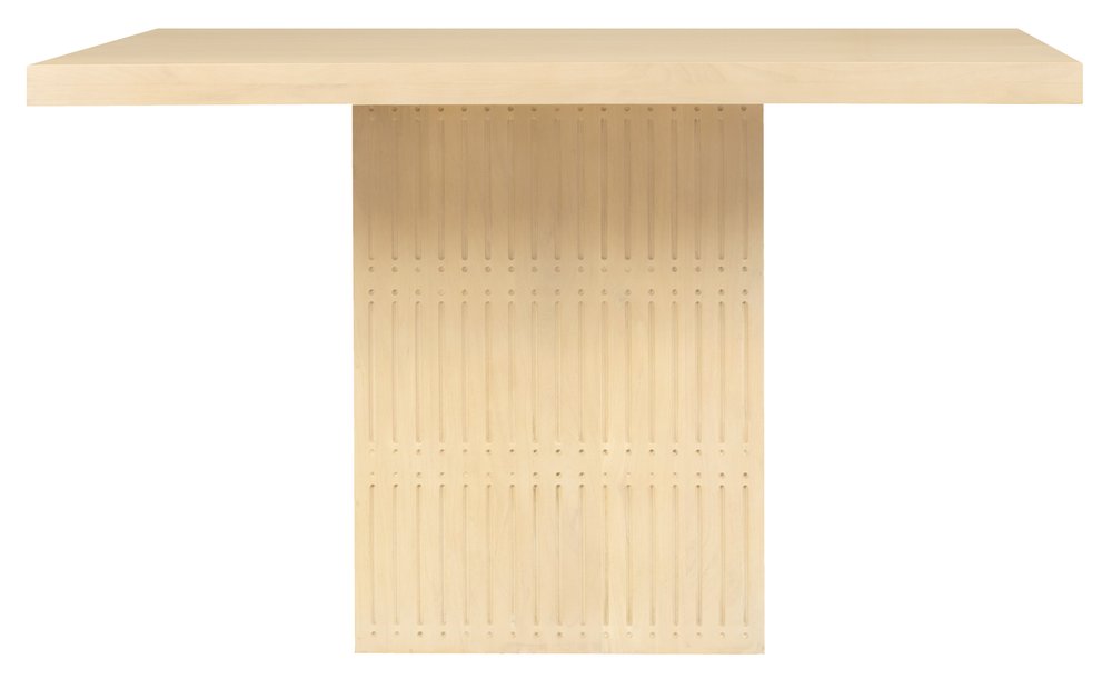 48" Natural Solid Wood Pedestal Base Square Dining Table